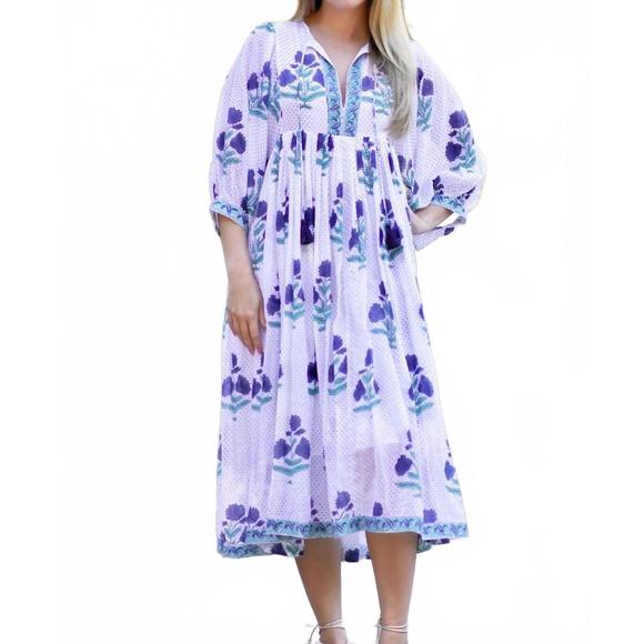 DOLMA Dresses & Skirts - NEW DOLMA mylah block printed midi dress in teal blue